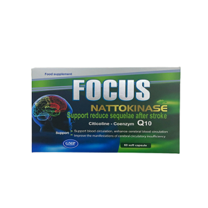 Focus Nattokinase Coenzym Q10 - Giúp Tăng Cường Lưu Thông Máu Não