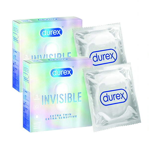 Bao Cao Su Durex Invisible Extra Thin Extra Sensitive Hộp 3 Cái 