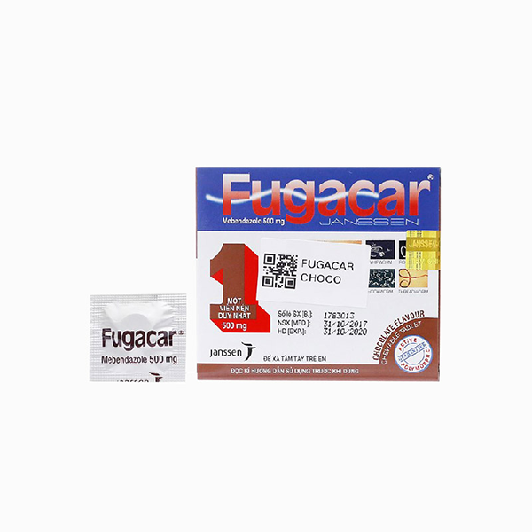 Fugacar Mebendazole 500mg Vị Chocolate