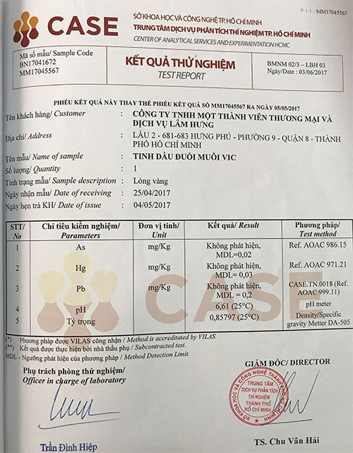 tinh dầu đuổi muỗi Vic