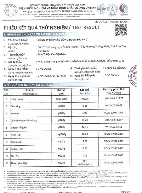 Trà Cô Đặc Cao Vị Nhân