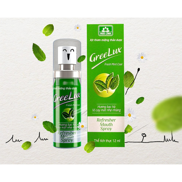 Xịt Thơm Miệng Thảo Dược GreeLux Fresh Mint Cool 