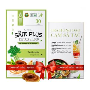 Combo Sâm Plus Detox x1000 + Trà Hồng Đào CAM SẢ TẮC