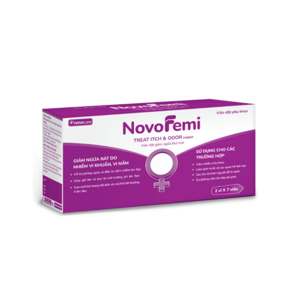 Viên Đặt Phụ Khoa NovoFemi Treat Itch & Odor Suppo 